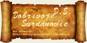 Dobrivoje Surdanović vizit kartica